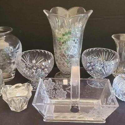 Glass and Crystal Vases, Bowls, and Tableware