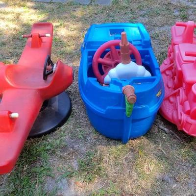 Vintage Kids Ride-On Toys – Airplane, Boat & Train