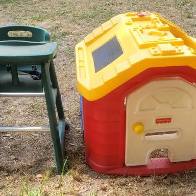 Fisher Price Plastic Playhouse with Green High Chair