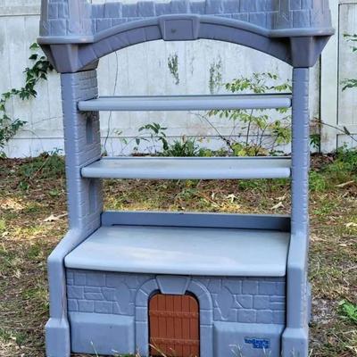 Kids’ Castle-Themed Plastic Bookshelf with Storage