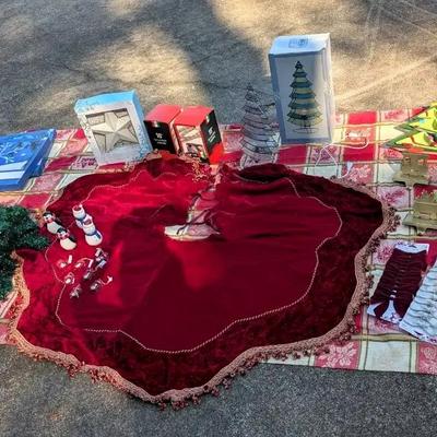 Christmas Décor Collection – Tablecloth, Tree Skirt, Stocking Holders & More