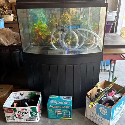 Large Aquarium with Stand, Filters & Accessories