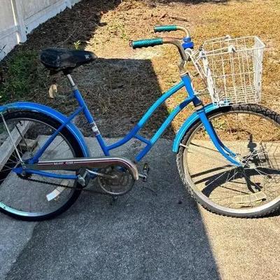 Retro Western Galaxy Flyer Bicycle with Wire Basket