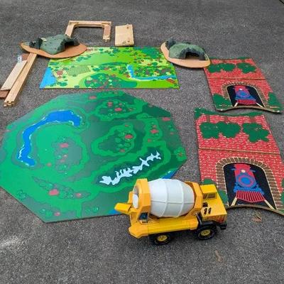 Car & Train Play Table with Accessories and Tonka Cement Truck