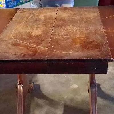 Vintage Wooden Drop-Leaf Dining Table