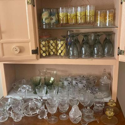 Vintage & Mid-Century Glassware Collection with Drinkware & Serving Pieces
