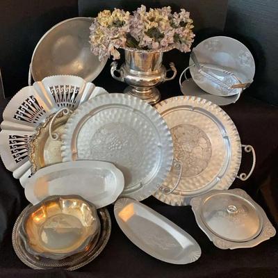 Vintage Aluminum & Silver-Plated Serveware Featuring Cromwell & Continental