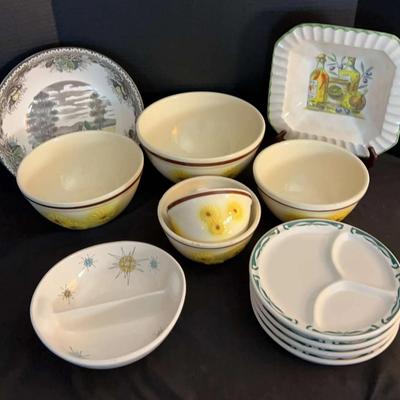 Dishware Collection with Nesting Bowls & Divided Plates Featuring Franciscan & Spring Valley 