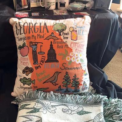 Georgia & Augusta Collectibles Featuring Pillow, Throw, and Miller Theater Art