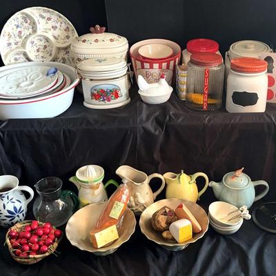 Vintage & Modern Kitchenware Collection Featuring Canisters, Pitchers & Teapots