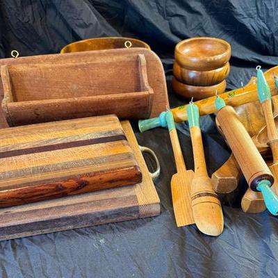 Wooden Set – Bowls, Cutting Block, Utensils & More