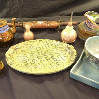 Knife & Fork Set, L. Coward Pottery Platter, Roseville Bowl & More