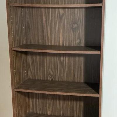 Tall 5-Shelf Wooden Bookcase