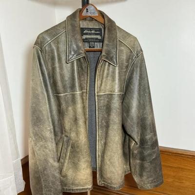 Eddie Bauer Men’s Distressed Leather Jacket – Size XL