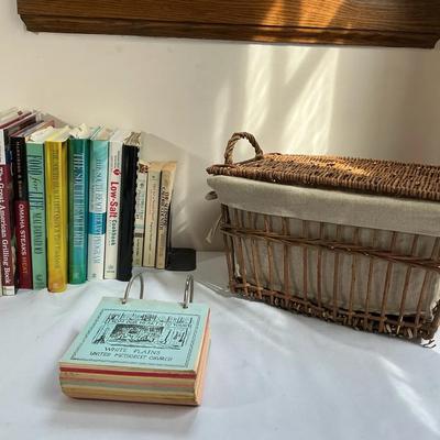  Cookbook Collection with Wicker Basket