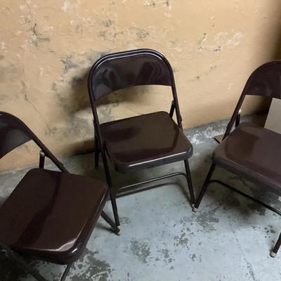 Brown Metal Folding Chairs