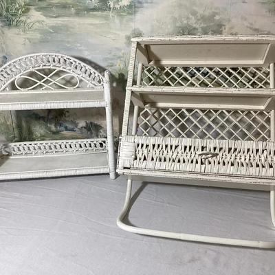 White Wicker Wall Shelves