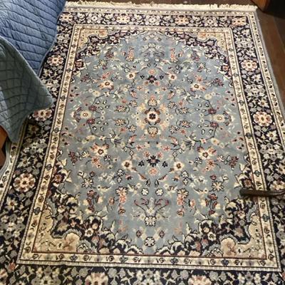 Vintage Persian Style Blue And Cream Rug
