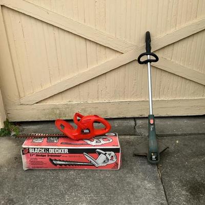 Black & Decker 17” Hedge Trimmer with Box and Electric Grass Trimmer