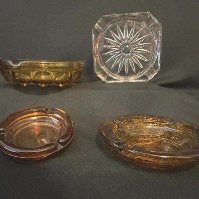 Vintage Tiffin King’s Crown Ruby Ashtray & Amber Friends