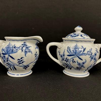 Blue Danube Creamer + Sugar Bowl