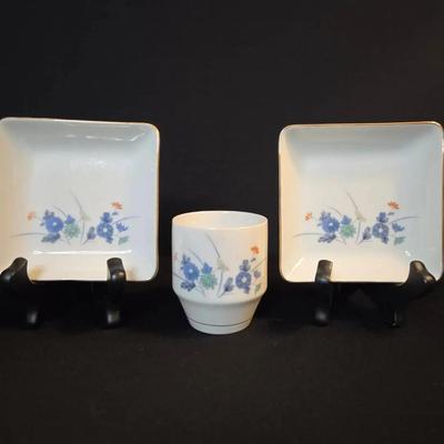 Vintage Otagiri Sake Cup And Sushi Plates
