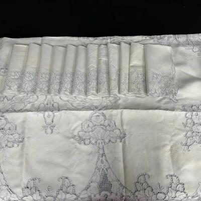 Embroidered Tablecloth + Napkins