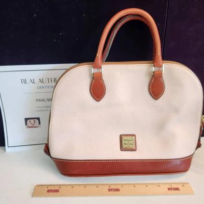Dooney & Bourke Authentic Light Pink Leather Zip Satchel