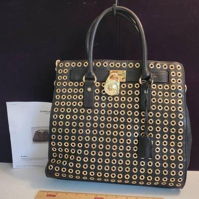 Michael Kors Authentic Hamilton Leather Gold Grommet Tote