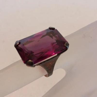 Sterling 925? W/ Emerald Cut Mystic Topaz Stone, Size 5, 10 G Total
