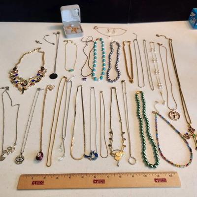 26 Costume Jewelry Necklaces - Givenchy, Swarovski, Millefiore, Pearls