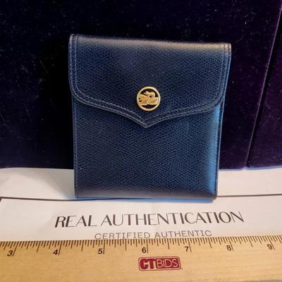 Longchamp Authentic Navy Leather Bifold Wallet