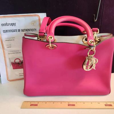 Christian Dior Authentic Leather Pink Diorissimo Purse w/ Pouch