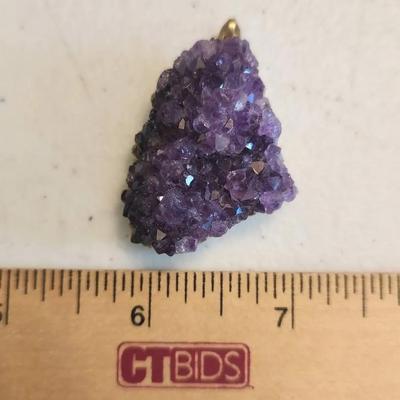 Beautiful Raw Amethyst Cluster Pendant 1.5" 
