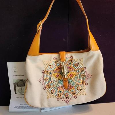 Gucci Authentic Embroidered Jackie Shoulder Bag
