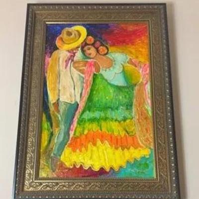 Mexican Hat Dance Oil Painting  Hal Marcus 2002
