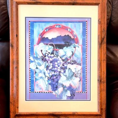 Framed Print By Glenda Bucci , Grapes, And Landscape