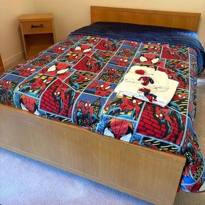 MCM Full Size Bed Frame & Nightstand  
