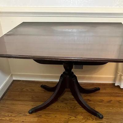 Mahogany Drop Side Table With Claw Feet