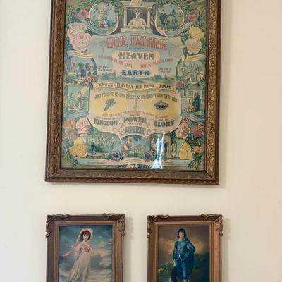 Blue Boy, Pinkie, Ten Commandment-Lords Prayer Framed