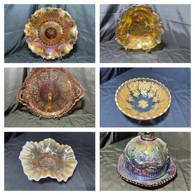 Lot Of Carnival & Depression Glass Pieces