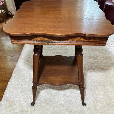 Antique Two-tiered Claw Foot Table