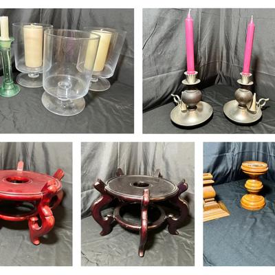Decorative Lot Of Candleholders & Stands