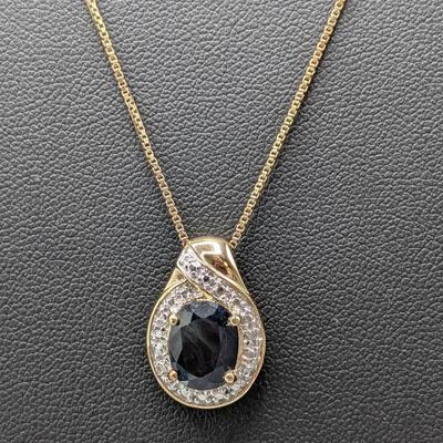Sterling Silver & Sapphire Necklace 