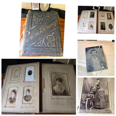 Antique Photo Album, Tin Types, Cabinet Cards