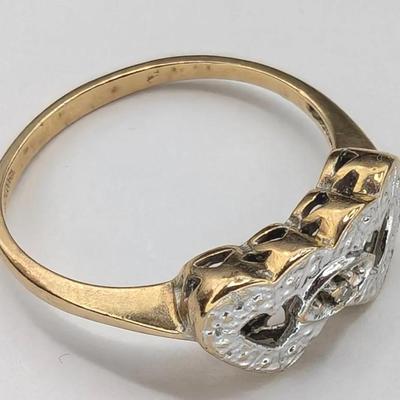 10K Gold "Two Hearts" Ring...Sz 6