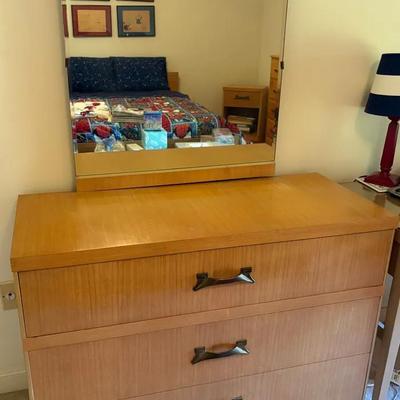 MCM Blonde Three Drawer Dresser W/mirror 