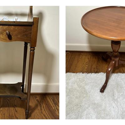 Vintage Wooden Ashtray Stand  & Side/occasional Table