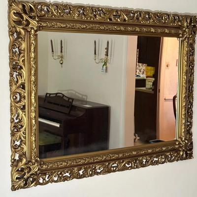 Turner Vintage 1960’s Gold Gilt Rectangular Wall Mirror