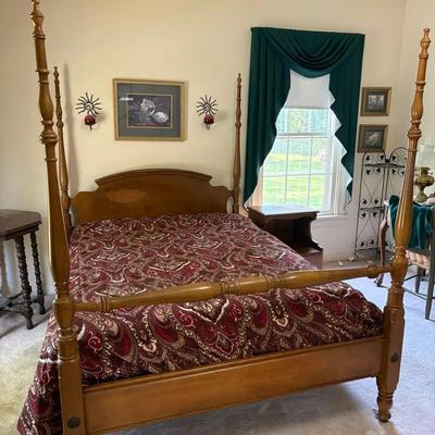Sumpter Cabinet Co. Nightstand, Full Size 4 Post Bed Frame